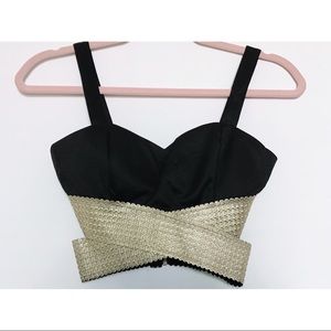 Black and gold Cropped top - Love Culture - Small
